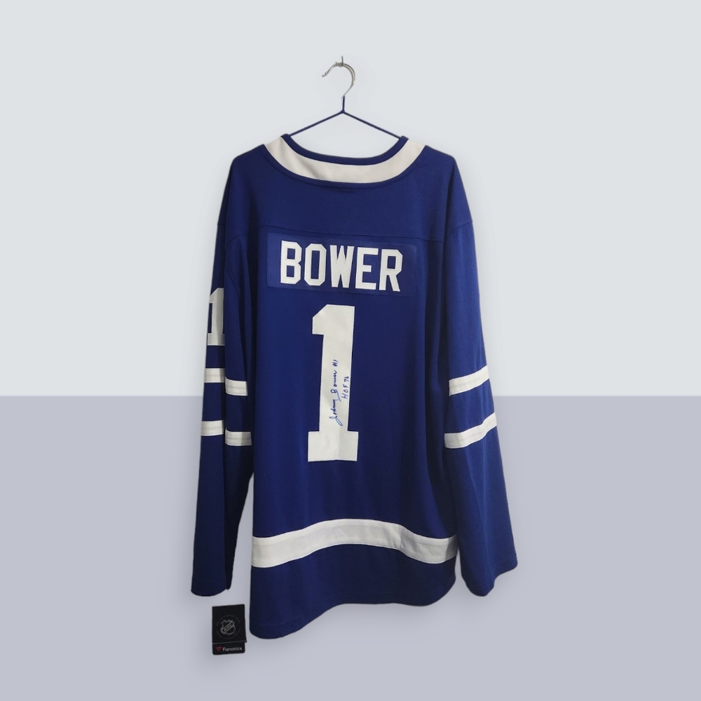 Johnny Bower Autographed Toronto Maple Leafs Jersey